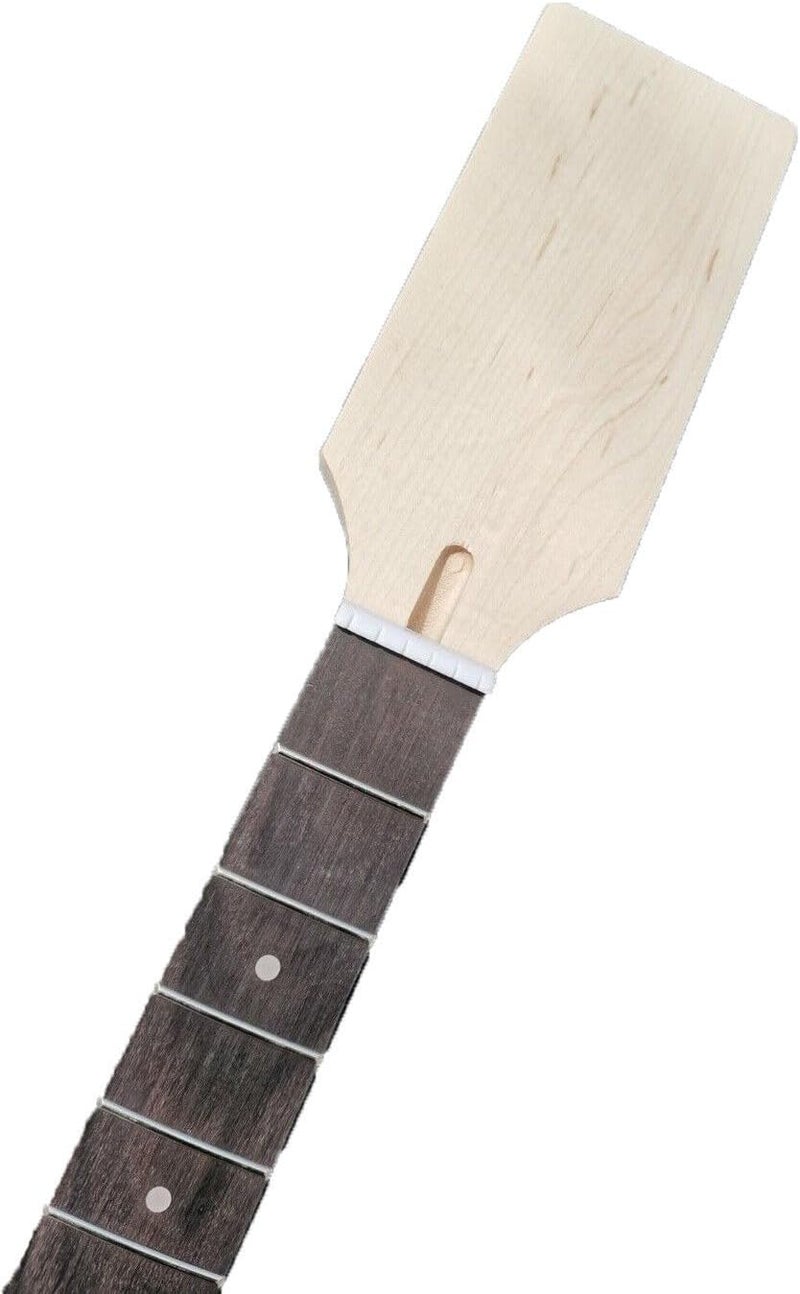 YoungMonic Electric Guitar Neck 22 Fret 24 inch Unfinished Dot Inlay Paddle Head for 42mm nut and 56mm heel DIY guitar necks (22 Fret 24 Inch) - Image 3